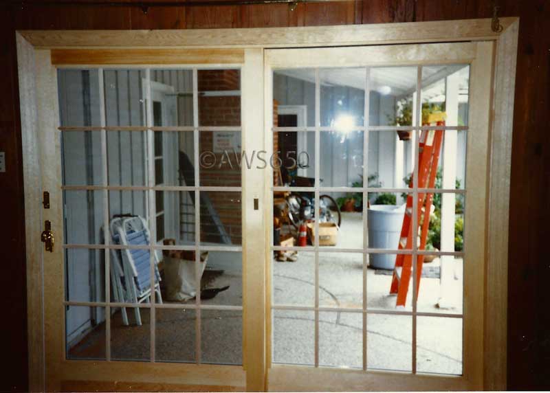 Stain grade French wood door installation inRedwood City